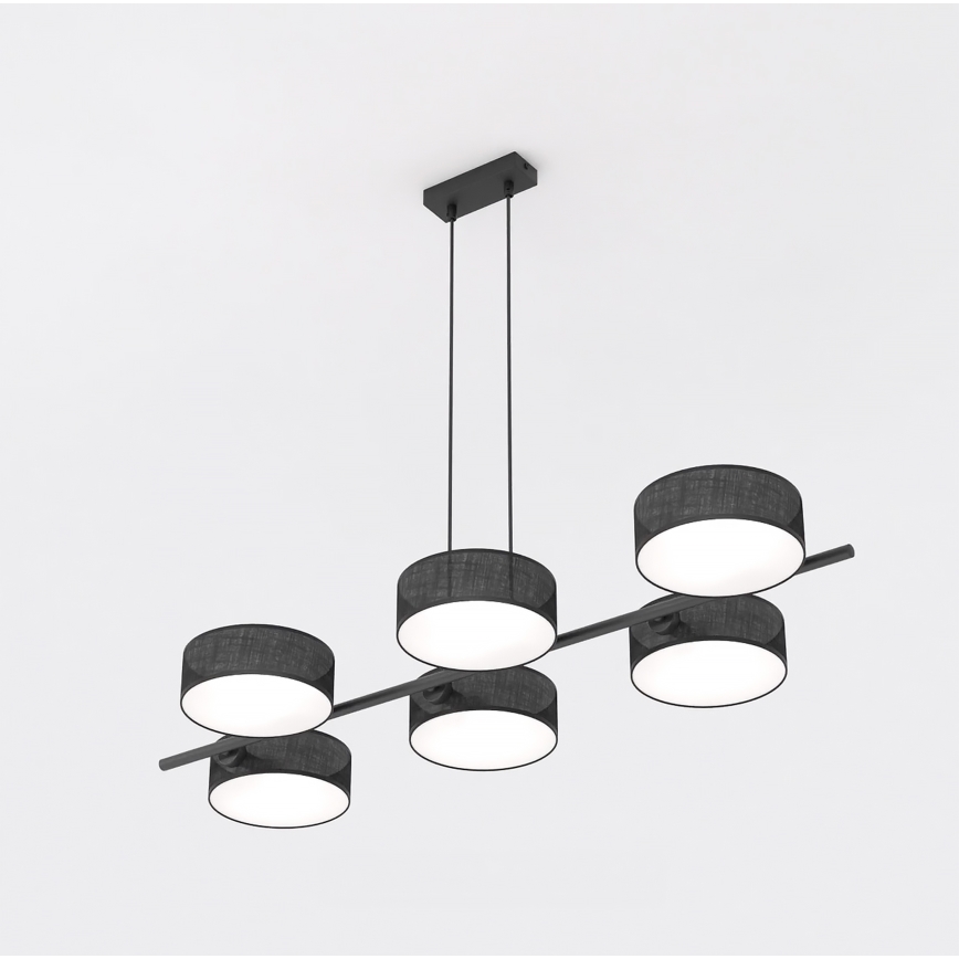 Hängeleuchte mit Kabelaufhängung DRUMZ 6xE14/10W/230V schwarz