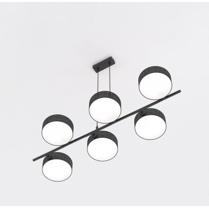Hängeleuchte mit Kabelaufhängung DRUMZ 6xE14/10W/230V schwarz