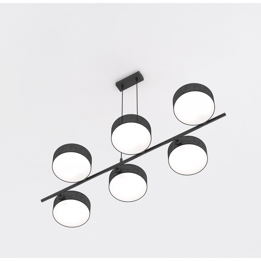 Hängeleuchte mit Kabelaufhängung DRUMZ 6xE14/10W/230V schwarz