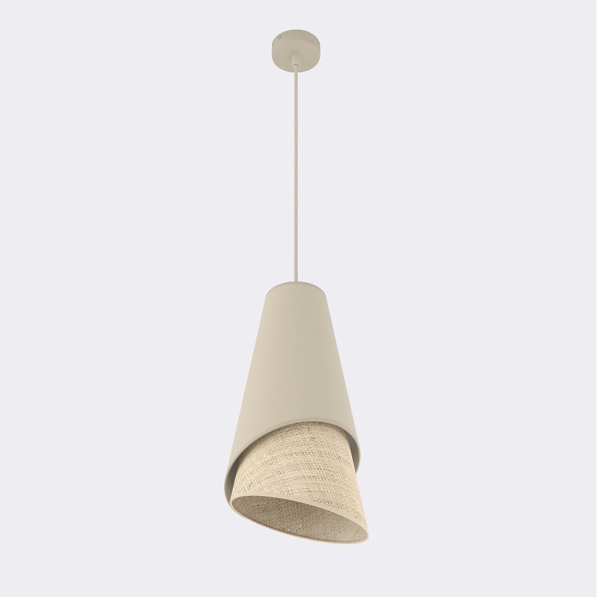 Hängeleuchte mit Kabelaufhängung MODA 1xE27/15W/230V beige/Rattan
