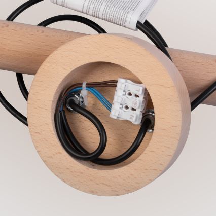 Hängeleuchte mit Kabelaufhängung WOODSTOCK 2xE27/15W/230V Holz/schwarz