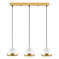 Hängeleuchte mit Kabelaufhängung YILDO 3xE27/40W/230V weiß/gold