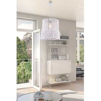 Hängeleuchte mit Makramee-Kordel NESS MACRAME 1xE27/40W/230V weiß