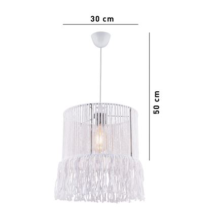 Hängeleuchte mit Makramee-Kordel NESS MACRAME 1xE27/40W/230V weiß