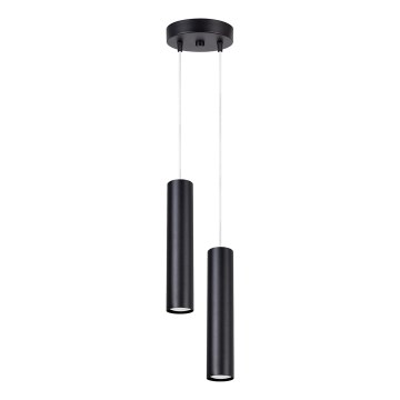 Hängeleuchte mit Seilaufhängung LAGOS 2xGU10/10W/230V schwarz