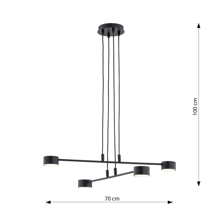 Hängeleuchte MODUS 4xGX53/12W/230V schwarz