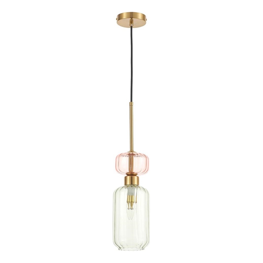 Hängeleuchte MOLLY 1xE14/40W/230V d 12 cm golden/grün/rosa