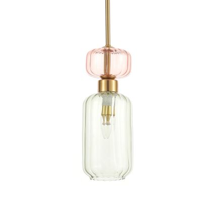 Hängeleuchte MOLLY 1xE14/40W/230V d 12 cm golden/grün/rosa