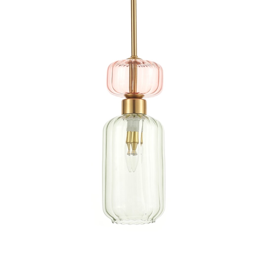 Hängeleuchte MOLLY 1xE14/40W/230V d 12 cm golden/grün/rosa