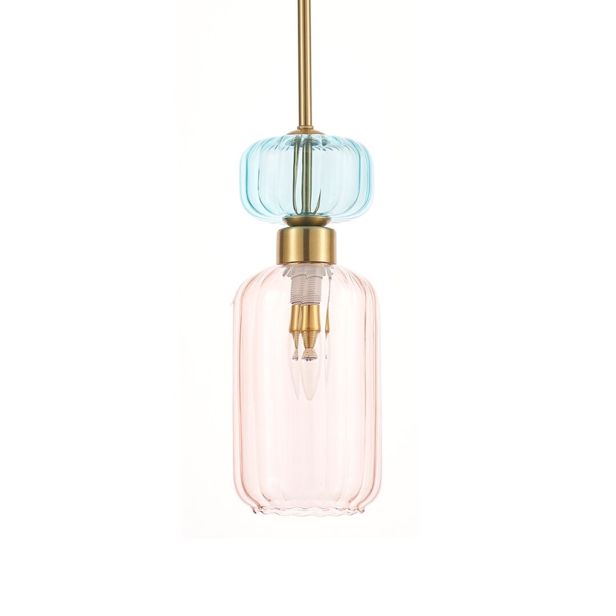 Hängeleuchte MOLLY 1xE14/40W/230V d 12 cm golden/rosa/blau