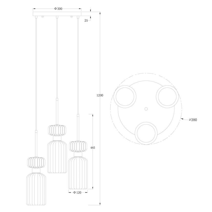 Hängeleuchte MOLLY 3xE14/40W/230V d 38 cm bunt