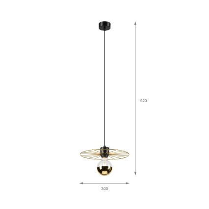 Hängeleuchte MONTANA 1xE27/15W/230V d 30 cm golden/schwarz