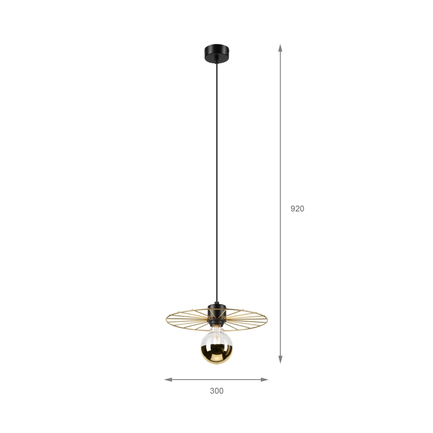 Hängeleuchte MONTANA 1xE27/15W/230V d 30 cm golden/schwarz