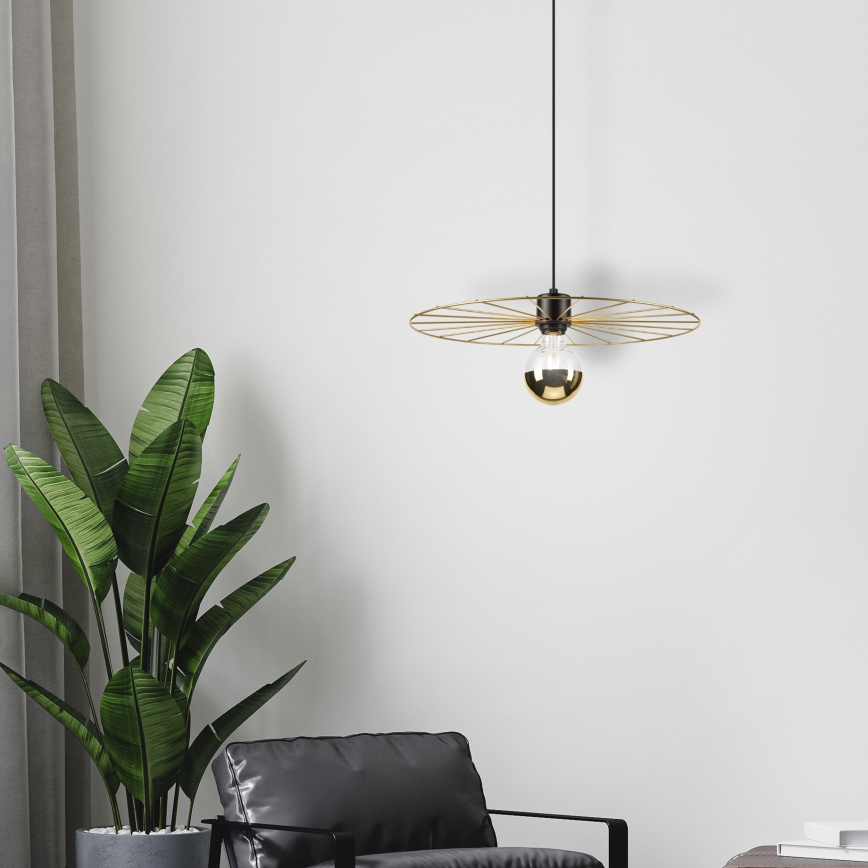 Hängeleuchte MONTANA 1xE27/15W/230V d 45 cm golden/schwarz