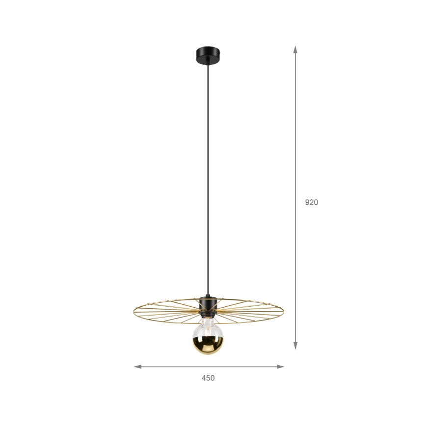 Hängeleuchte MONTANA 1xE27/15W/230V d 45 cm golden/schwarz