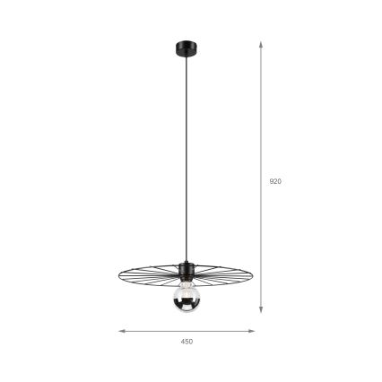 Hängeleuchte MONTANA 1xE27/15W/230V d 45 cm schwarz