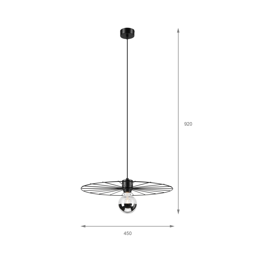 Hängeleuchte MONTANA 1xE27/15W/230V d 45 cm schwarz
