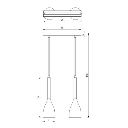 Hängeleuchte MUZA 2xE27/60W/230V