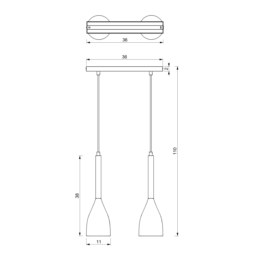 Hängeleuchte MUZA 2xE27/60W/230V