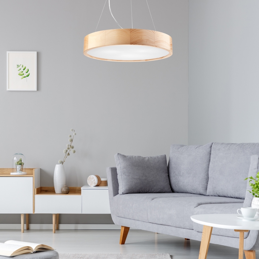 Hängeleuchte NATURAL 3xE27/60W/230V ø 47 cm Kiefer