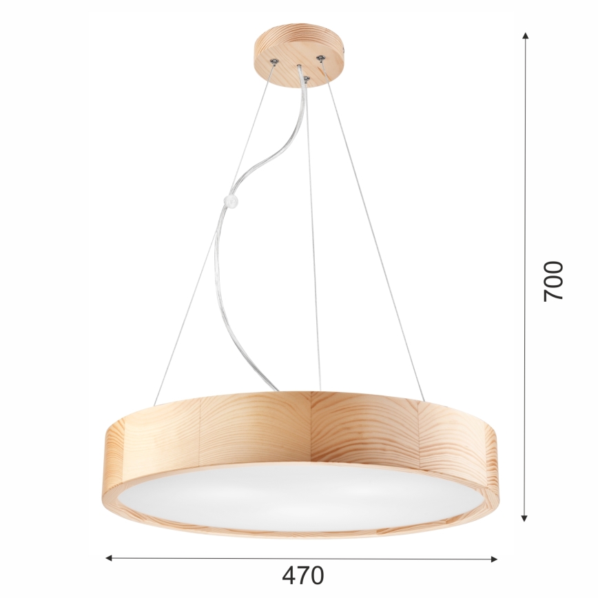 Hängeleuchte NATURAL 3xE27/60W/230V ø 47 cm Kiefer