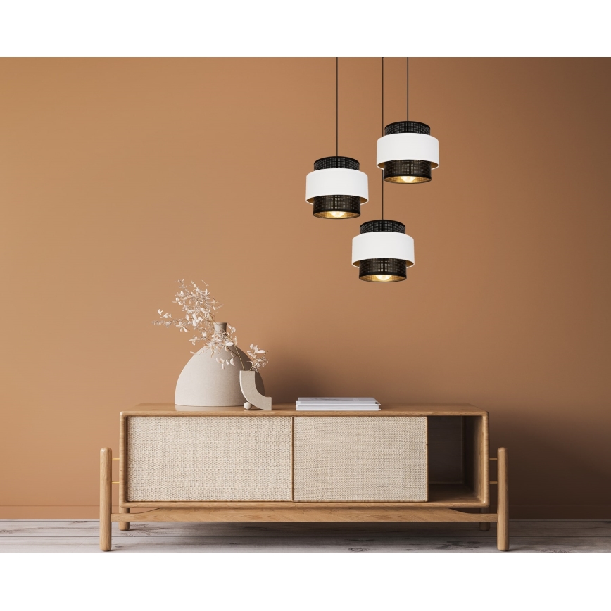 Hängeleuchte NESS 3xE27/60W/230V Durchschn. 45 cm schwarz/weiß