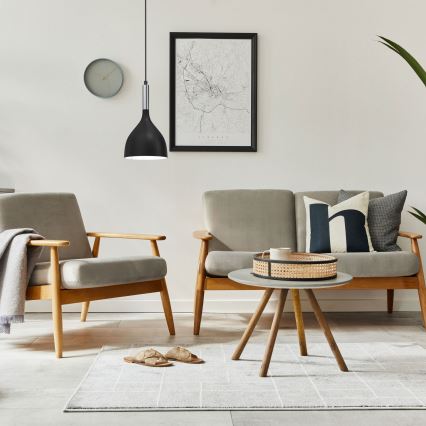 Hängeleuchte NOAK 1xE27/15W/230V schwarz/glänzendes Chrom