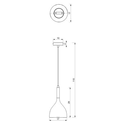 Hängeleuchte NOAK 1xE27/15W/230V weiß/glänzendes Chrom