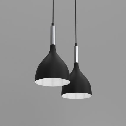 Hängeleuchte NOAK 2xE27/15W/230V schwarz/glänzendes Chrom