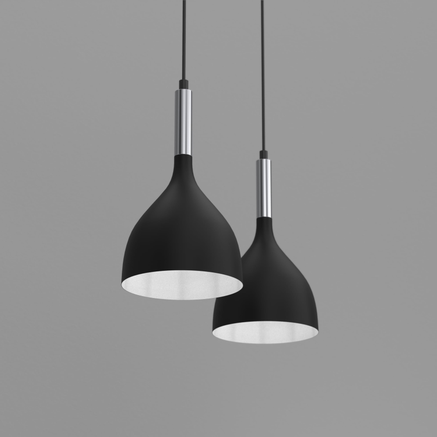 Hängeleuchte NOAK 2xE27/15W/230V schwarz/glänzendes Chrom