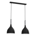 Hängeleuchte NOAK 2xE27/15W/230V schwarz/glänzendes Chrom