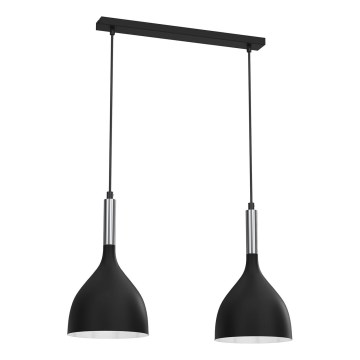 Hängeleuchte NOAK 2xE27/15W/230V schwarz/glänzendes Chrom