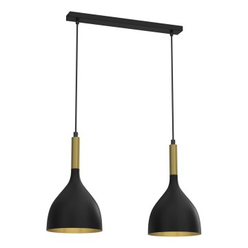 Hängeleuchte NOAK 2xE27/15W/230V schwarz/golden