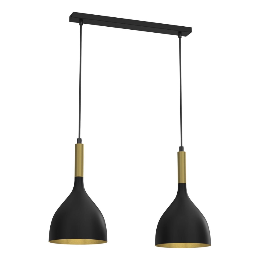 Hängeleuchte NOAK 2xE27/15W/230V schwarz/golden