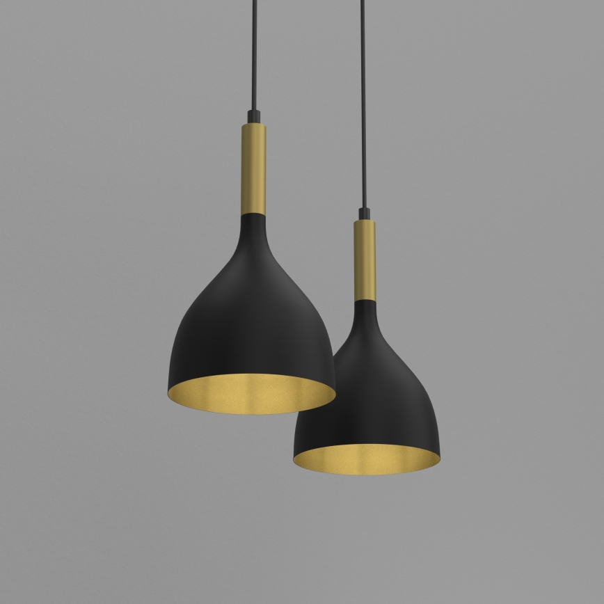 Hängeleuchte NOAK 2xE27/15W/230V schwarz/golden