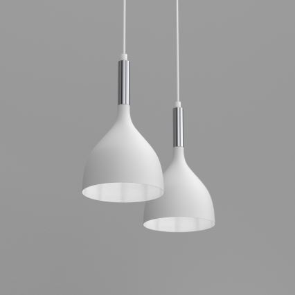 Hängeleuchte NOAK 2xE27/15W/230V weiß/glänzendes Chrom