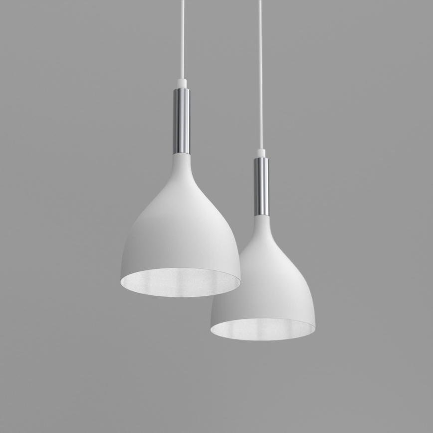 Hängeleuchte NOAK 2xE27/15W/230V weiß/glänzendes Chrom