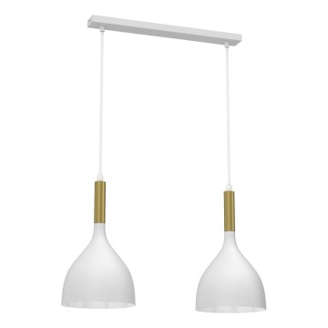 Hängeleuchte NOAK 2xE27/15W/230V weiß/golden
