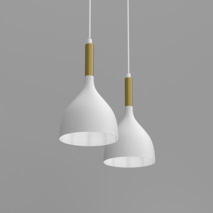 Hängeleuchte NOAK 2xE27/15W/230V weiß/golden