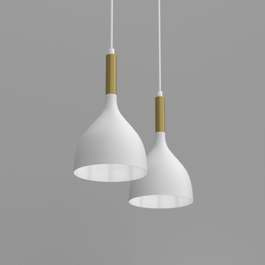 Hängeleuchte NOAK 2xE27/15W/230V weiß/golden