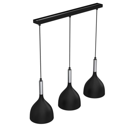 Hängeleuchte NOAK 3xE27/15W/230V schwarz/glänzendes Chrom