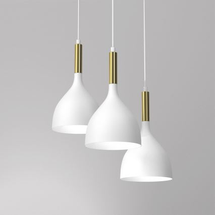 Hängeleuchte NOAK 3xE27/15W/230V weiß/golden
