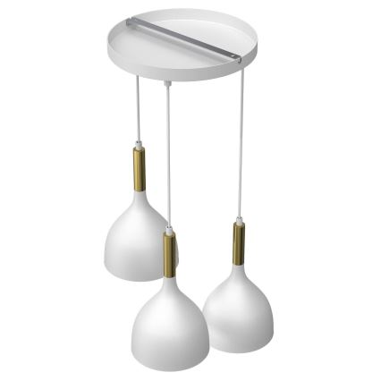Hängeleuchte NOAK 3xE27/15W/230V weiß/golden