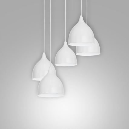 Hängeleuchte NOAK 5xE27/15W/230V grau