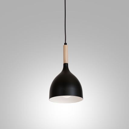 Hängeleuchte NOAK WOOD 1xE27/15W/230V schwarz/Buche