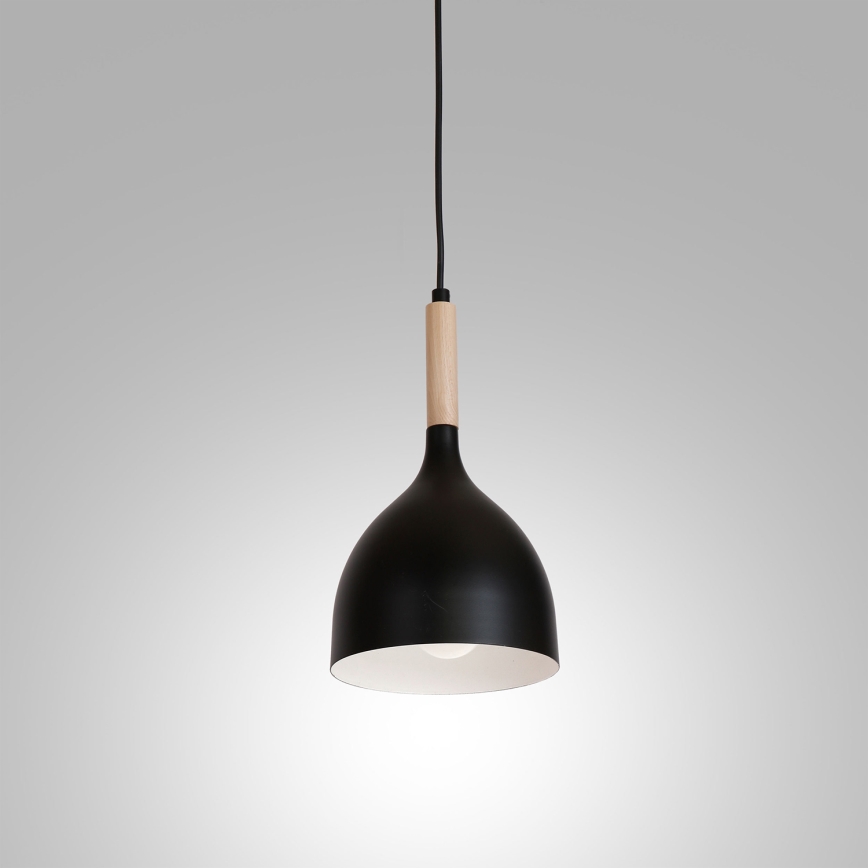 Hängeleuchte NOAK WOOD 1xE27/15W/230V schwarz/Buche