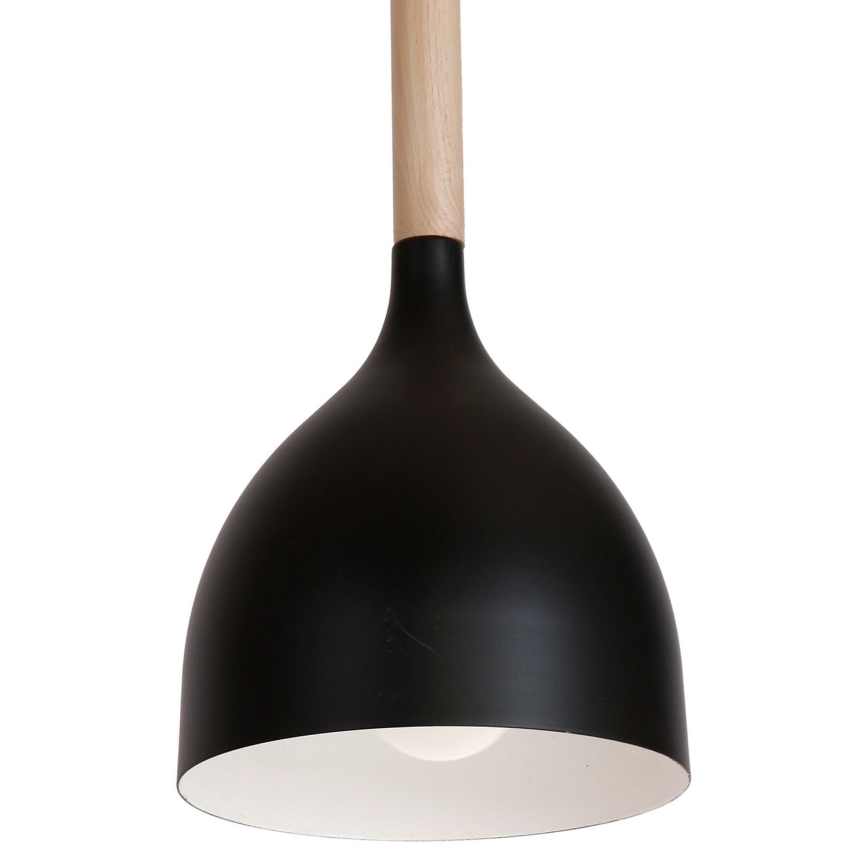 Hängeleuchte NOAK WOOD 1xE27/15W/230V schwarz/Buche