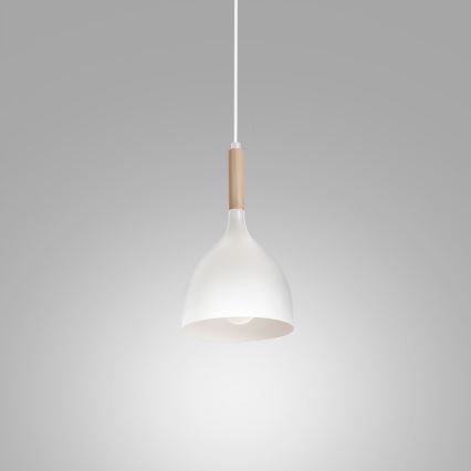 Hängeleuchte NOAK WOOD 1xE27/15W/230V weiß/Buche