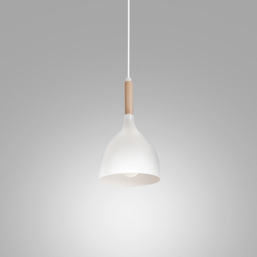 Hängeleuchte NOAK WOOD 1xE27/15W/230V weiß/Buche