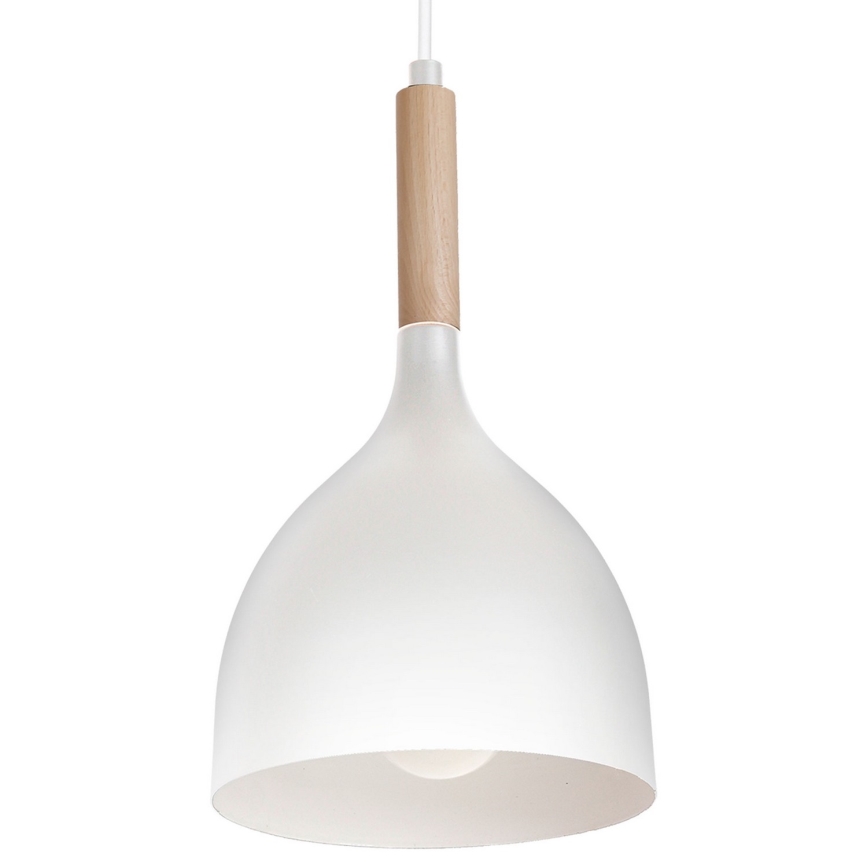 Hängeleuchte NOAK WOOD 1xE27/15W/230V weiß/Buche
